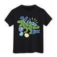 thumbnail image 1 of PMVFHDE Tenue de Pâques Fille T-Shirt Graphique de Pâques / Imprimé Lapin et Oeuf Manches Courtes Col Ras du Cou / T-Shirt de Fête en Coton Doux pour Tout-Petit / Tenue Décontractée Printemps Été Noir,6-7 Ans, 1 of 4