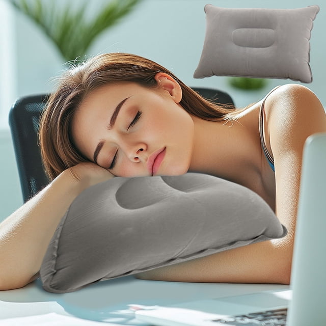 Dvkptbk Pvc Inflatable Pillows Plushs Rectangular Napping Inflatable Pillow Outdoor Camping Cushion Travel Plushs Inflatable Pillow Camping & Hiking