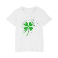 thumbnail image 1 of FAIWAD Hauts pour Enfants Garçons Filles Manches Courtes T-Shirt Graphique de la Saint-Patrick Trèfle Mignon Décontracté Col Rond, 1 of 4