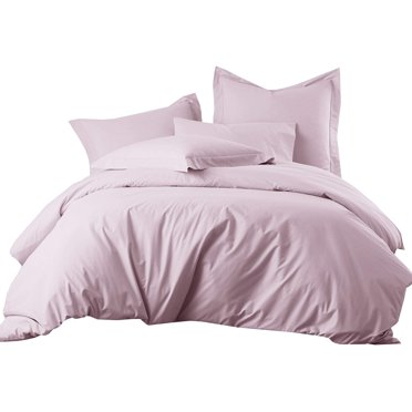sheetsnthings 8 Piece Bed in a Bag King Size Set Includes: 100% Cotton, 300TC Solid Lilac (Sheet Set + Duvet Cover Set) + All Season White Down Alternative Comforter