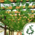 thumbnail image 1 of Plastic Simulation Grape Leaves, Green Leaves Home Decor, Holiday Garden Decoration, Plastic Material, Realistic Appearance, 220cm Length, Fade Resistant, 1 of 6