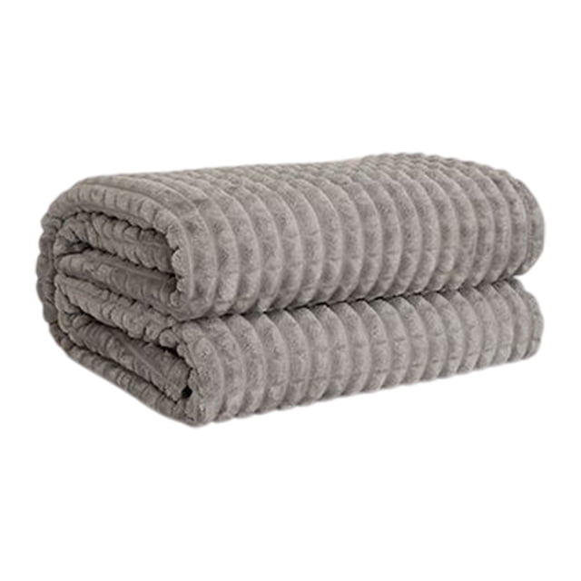 Jeté de Sofa en Molleton Gris Gris Pâle 150x100 cm Conception Réversible Tissu Convivial pour les Animaux Résistance aux Taches pour Usage Familial #6Xy56