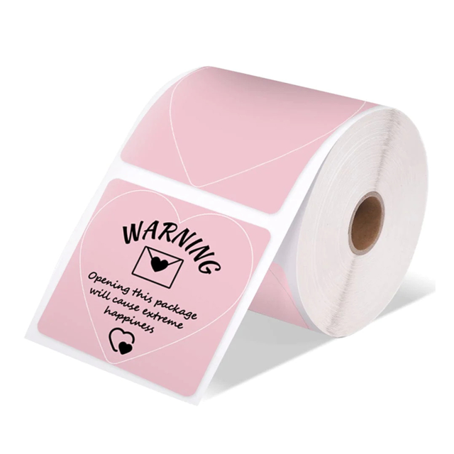 Expédition Étiquette Imprimante Autocollant d'Étiquette Étiquette Ronde Étiquette Carrée Étiquette Bricolage Logo Design Petite Entreprise 3X3 500 Pcs Rose