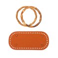 thumbnail image 1 of 1 Set Bag Handles with PU Bottom DIY Crochet Bag Accessories Handbag Handles, 1 of 7