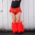 thumbnail image 2 of Faithtur Girl's Faux Fur Leg Warmers Solid Color Soft Cozy Fuzzy Boot Cuff Cover Party Costumes, 2 of 3