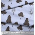 thumbnail image 3 of Soimoi Blue polyester Crepe Fabric Stencil Tree Printed Craft Fabric by the Yard 52 Inch Wide, 3 of 3