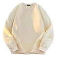 thumbnail image 1 of LNWUY (M-5TG) Chandail à Col Rond pour Homme Grande Taille à Manches Longues en Molleton Hip-Hop, Chandail Vintage, Mode de Rue, Beige XXXXXL, 1 of 3