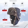 thumbnail image 4 of Wool Blend Aviator Trapper hat Trooper Ear Flaps Ushanka Eskimo Bomber Russian Warm Winter Cold, 4 of 9