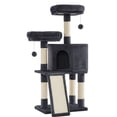 thumbnail image 2 of FEANDREA Cat Tree, Cat Tower, 45.3-inch Cat Condo with Scratching Posts, Ramp, 2 Plush Perches, Cat Cave, for Small Spaces, Apartment, Smoky Gray, 2 of 5