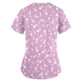 thumbnail image 3 of TIMIFIS Hauts de Sarrau d'Infirmière pour Femmes de la Saint-Valentin Uniforme de Travail Manches Courtes Col en V Blouse T-shirt de Travail avec Poches pring, 3 of 3