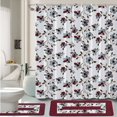 thumbnail image 3 of 15-Piece Bathroom Set  2-Rugs/Mats Non Slip  1 Fabric Shower Curtain  With 12-Fabric Covered Rings  Different Styles and Colors For Home Bath Dcor Peony Purple, 3 of 6