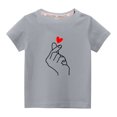 thumbnail image 2 of LSLJS T-Shirt à Manches Courtes à Col Rond pour Filles T-Shirts en Coton de Sport pour Enfants Mode Mignon T-Shirt Imprimé de la Saint-Valentin Haut à Manches Courtes Cadeaux pour Enfants, 2 of 4
