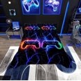thumbnail image 1 of Erosebridal Teens Video Game Coverlet Set King, Gradient Blue Lightning Bedding Set, Ultra Soft 3-Piece, 1 of 5