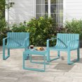 thumbnail image 4 of Costway Ensemble de 2 Chaises de Patio Fauteuils d'Extérieur en Plastique Résistants aux Intempéries Bleu, 4 of 9