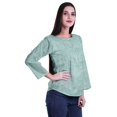 thumbnail image 3 of Moomaya Printed Button Placket Full Sleeve Top Round Neck WoMen's Casual Summer Tunic, 3 of 5