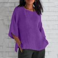 thumbnail image 1 of Blouses Grande Taille pour Femmes T-Shirts Liquidation Manches Courtes Col Rond Coton Ample Blouse, 1 of 6