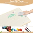 thumbnail image 3 of 2025 New Height Adjustable Kids Table and 6 Chairs Set - Graffiti Desktop, Easy-to-Clean Arts & Crafts Table with Non-Slip Legs, Detachable Storage Box for Daycare, Classroom, and Home, 3 of 8
