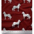 thumbnail image 1 of Soimoi Velvet Fabric Horse Block Print Fabric by Yard 58 Inch Wide, 1 of 3