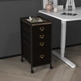 thumbnail image 4 of Vertical 2-Drawer File Cabinet with Wood Top – Fabric Filing Cabinet for A4/Letter Hanging Files | Under Desk Storage (40x40x67 cm) | Lockable 360° Swivel Casters, 4 of 6