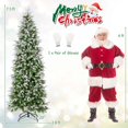 thumbnail image 3 of Costway 7.5 FT Flocked Christmas Tree with 913 PE PVC Branch Tips 350 Warm White LED Lights, 3 of 10