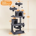 thumbnail image 3 of Yaheetech Arbre à Chat à Plusieurs Niveaux avec 2 Condos et 2 Perchoirs en Peluche, Gris Foncé, 3 of 7