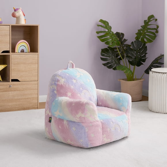 Lounge & Co Unicorn Glow in the Dark Foam Filled Chair, Kids