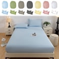 thumbnail image 1 of Vaidha Solid Color Washed Fitted Sheet Piece Mattress Pad Ash Proof Protective Cover Bed Sheet Cover, 1 of 7