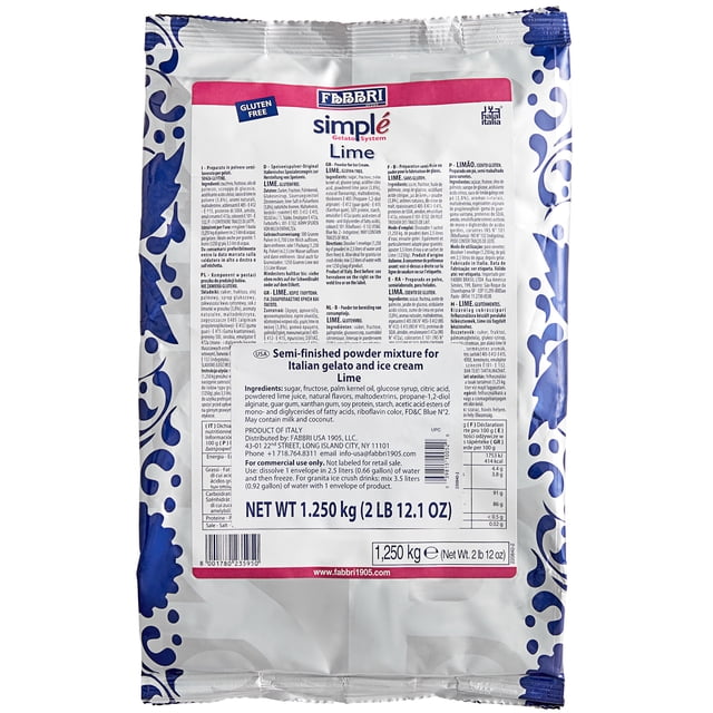 Fabbri 1.25 kg Lime Simple One-Step Soft Serve / Frozen Dessert Mix
