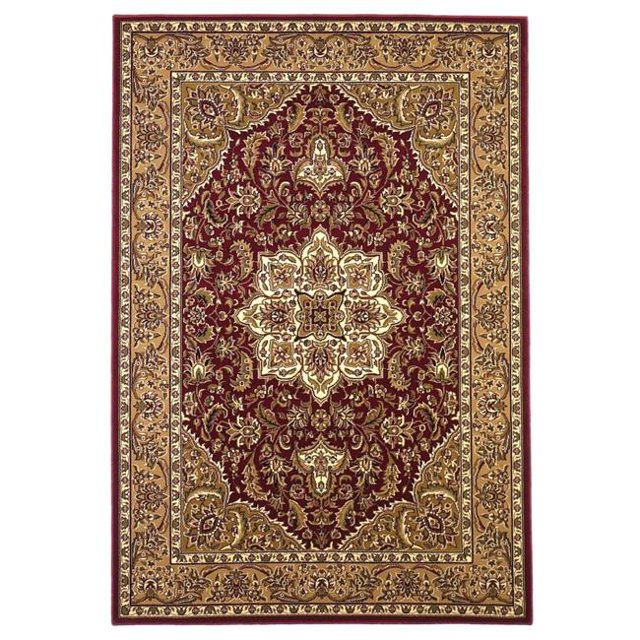 HomeRoots 353607 2 ft. 2 in. x 7 ft. 11 in. Runner Polypropylene Red & Beige Area Rug