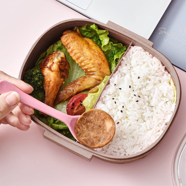 mtvxesu Lunch Box for Men, Wheats Straw Single Layer Lunch Box Mobile Phone Holders Lunch Box Student Office Worker Lunch Box Microwaveable Lunch Box Lunch Boxes for Men Lunch Box Containers Clearance