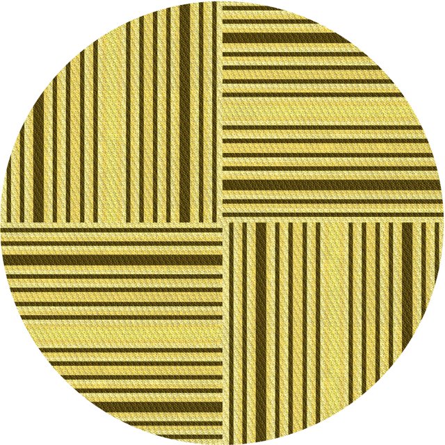 Ahgly Company Tapis Rond Lavable en Machine Intérieur Transitionnel Jaune Foncé Vert, 4 Pieds Rond