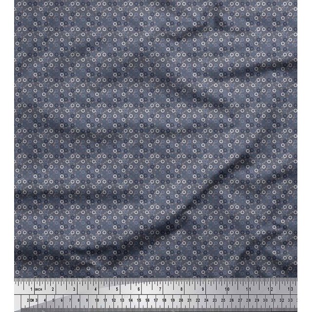 Soimoi Modal Satin Fabric Circle Small Fabric Prints by Yard 42 Inch Wide
