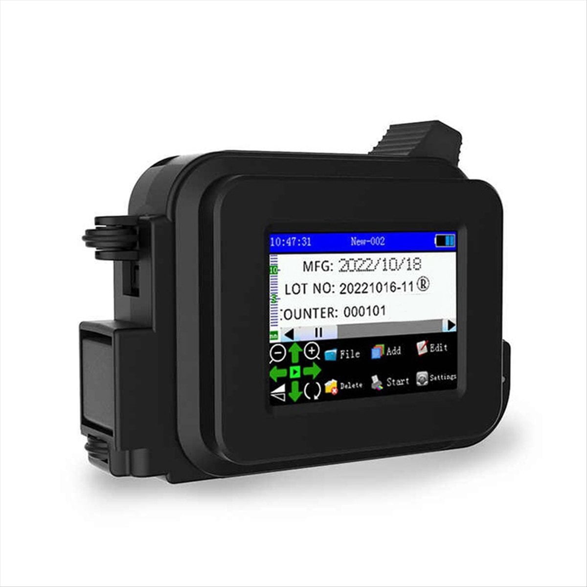12.7mm Portable Mini Printer Handheld Inkjet Printer Text QR Barcode Batch Number Logo Image Coding Machine US Plug,1 * Inkjet printer(without liquid) 1 * Black quick-drying ink cartridge,Black