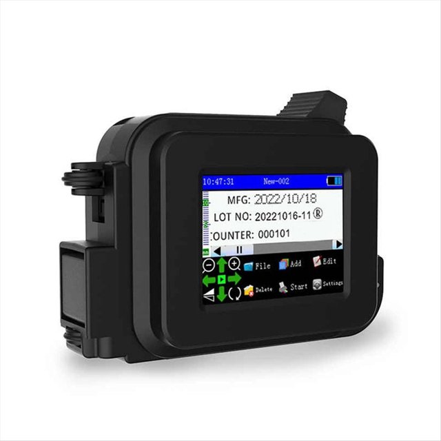 12.7mm Portable Mini Printer Handheld Inkjet Printer Text QR Barcode Batch Number Logo Image Coding Machine US Plug,1 * Inkjet printer(without liquid) 1 * Black quick-drying ink cartridge,Black
