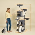 thumbnail image 3 of PawHut 70" Cat Tree, Multi-Level Cat Tower with 2 Condos, Dark Grey, 3 of 10