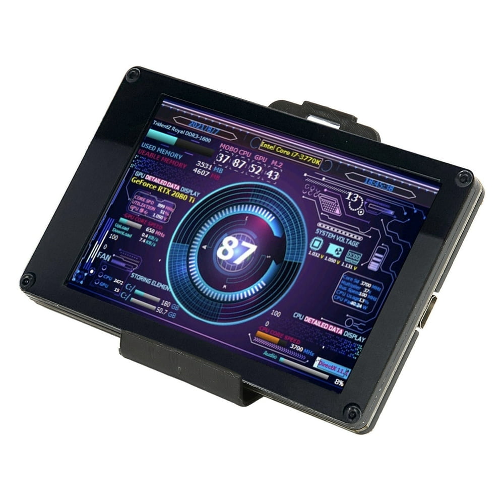HLONK USB Mini Screen Adjustable Brightness 3.5in IPS Computer Temp CPU RAM Monitor for Windows