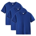 thumbnail image 1 of Plebaso Lot de 3 T-Shirts en Coton pour Enfants, Manches Courtes, Col Rond, Chandails Décontractés Unis Basiques, Hauts pour Unisexe, 1 of 6
