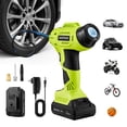 thumbnail image 1 of AstroAI Cordless Tire Inflator Portable Air Compressor, 10000mAh 160PSI Air Pump with 20V Battery, Digital Pressure Gauge & Auto Shutoff for Car, Motorcycle & Bike Tires, Green, 1 of 10