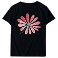 thumbnail image 4 of KIHOUT Nouveau Haut de Mode d'Été pour Femmes 2025, T-Shirt à Manches Courtes à Col Rond Décontracté à Imprimé Floral Noir TG, 4 of 5