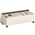 thumbnail image 1 of HOMCOM 44 Inches Storage Ottoman Bench with Lid, Legs, Foot Rest, Beige, 1 of 10