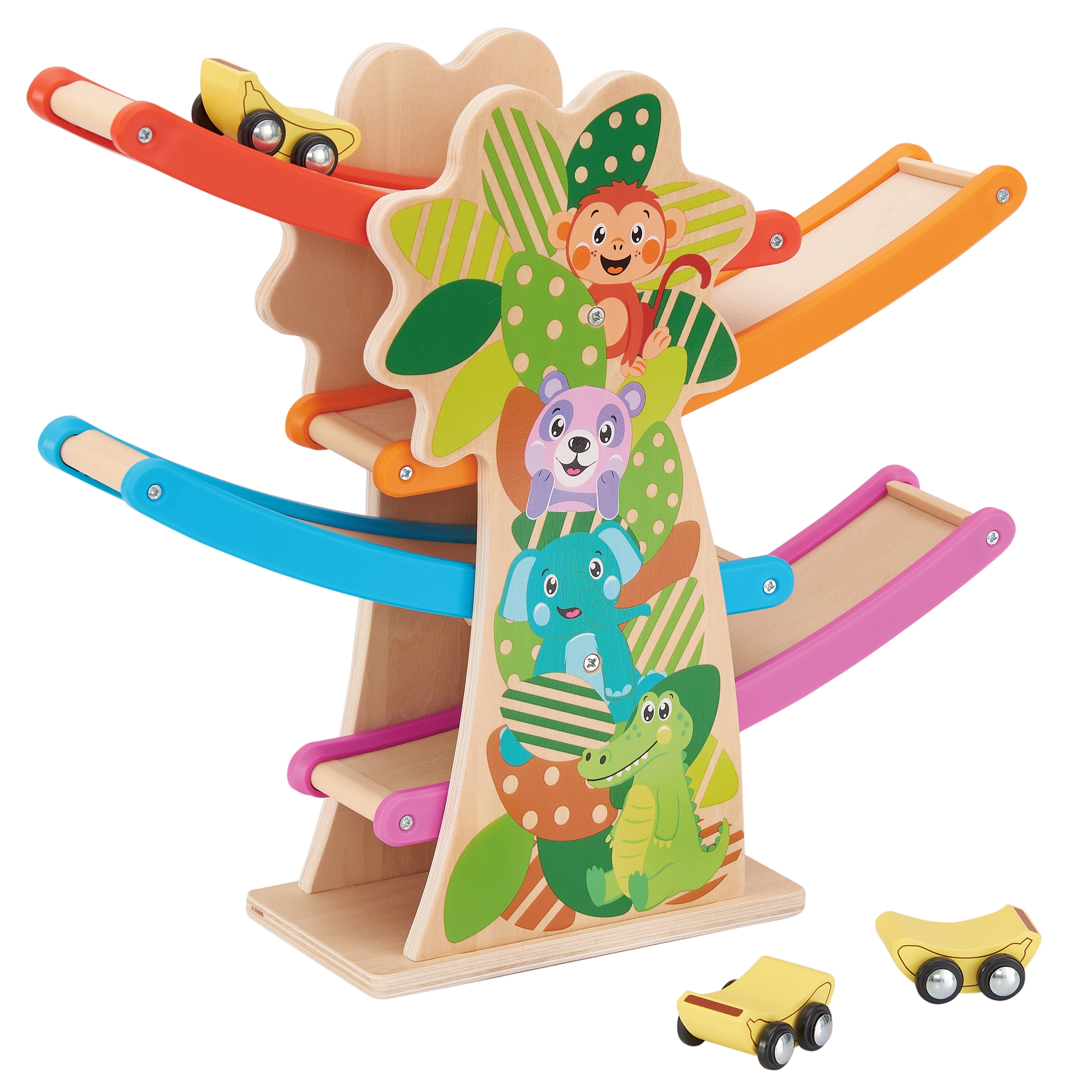 Coffret de course Spark Create Imagine avec arbres, voitures et circuits en bois (à partir de 18 mois)