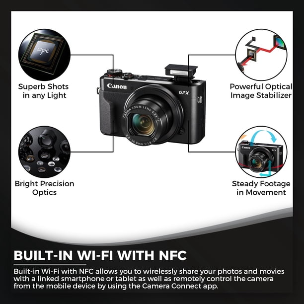 Canon PowerShot G7 X Mark II Digital Camera, 20.1MP, Full HD Video