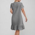 thumbnail image 4 of Liquidation d'Été 2025! Robe pour Femme Grande Taille, Liquidation de Robes d'Été pour Femmes, Robe d'Été pour Femme en Coton et Lin à Manches, Ourlet Volanté, Jupe Longue, 4 of 5