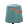 thumbnail image 2 of Abbracc Portable Round Ottoman Changing Shoes Stool Bench with Handle Space-Saving Solid Lake Blue, 2 of 9