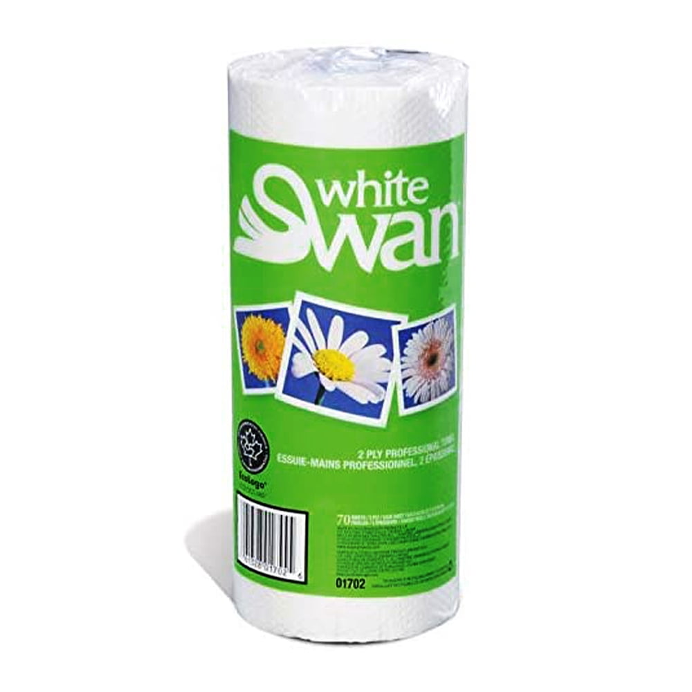 White Swan® Paper Towel, White, 2-Ply, 70 Sheets/Roll, 30 Rolls/Case
