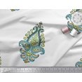 thumbnail image 2 of Soimoi Silk Fabric Floral & Paisley Block Printed Fabric 1 Yard 42 Inch Wide, 2 of 3