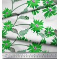 thumbnail image 2 of Soimoi Poly Georgette Fabric Leaves & Aster Flower Printed Craft Fabric by the Yard 52 Inch Wide, 2 of 3
