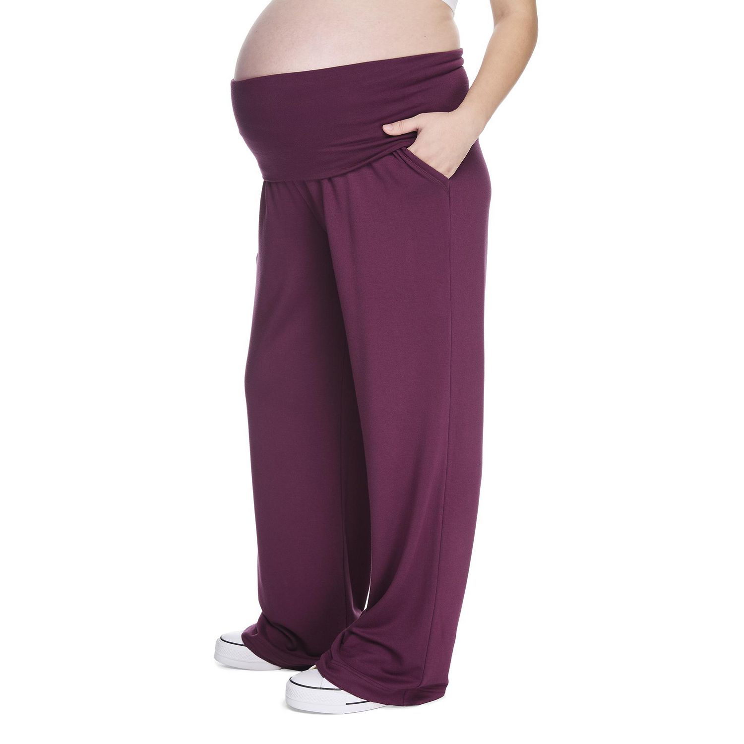 Pantalon de détente à jambe large par-dessus le ventre Paisley Sky Maternité