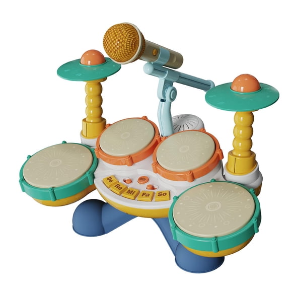 Ensemble de Tambours pour Bébé Cadeau d'Anniversaire Ensemble d'Instruments de Musique Montessori Style Sensoriel pour Bébé B