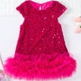 thumbnail image 2 of oqasdz Robe Fille Robe de Fête en Maille pour Filles Robe Tutu Élégante avec Appliqué à Paillettes Célébrations, 2 of 6
